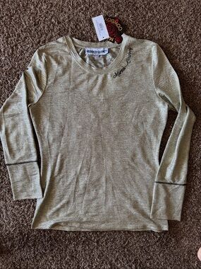 Rodeo Quincy/ Marvel Women's Metallic Gold Long Sleeve Tee